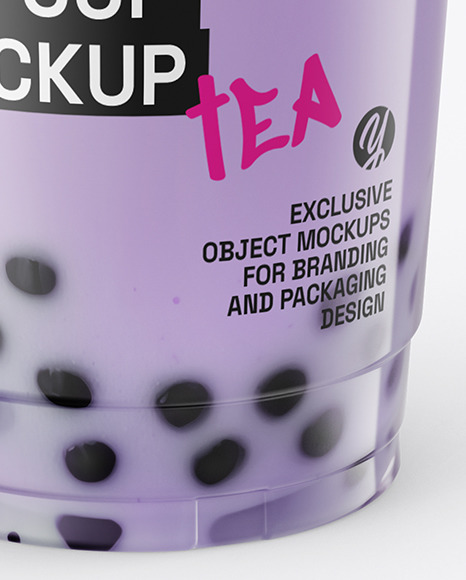 Blueberry Bubble Tea Cup Mockup