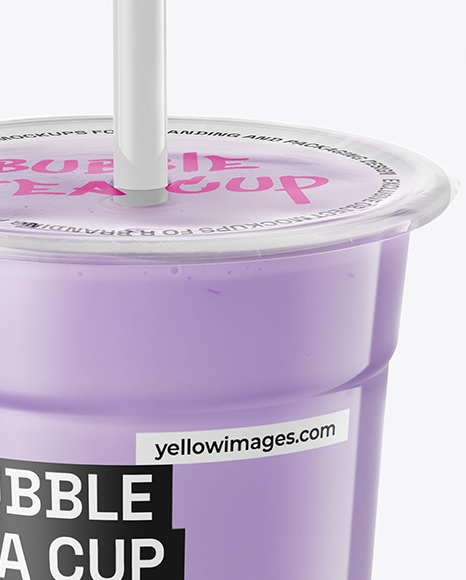 Blueberry Bubble Tea Cup Mockup