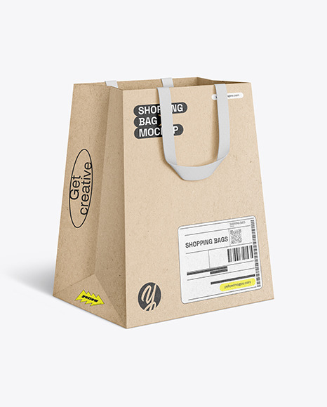 Kraft Paper Shopping Bag Mockup - Small box mockup