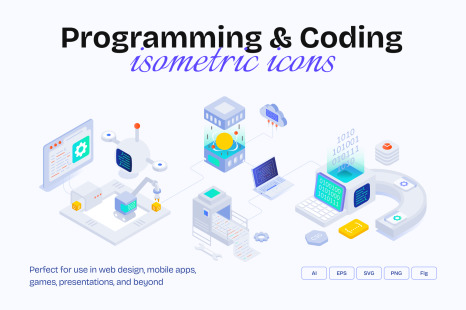 Programming and Coding Isometric - Programming