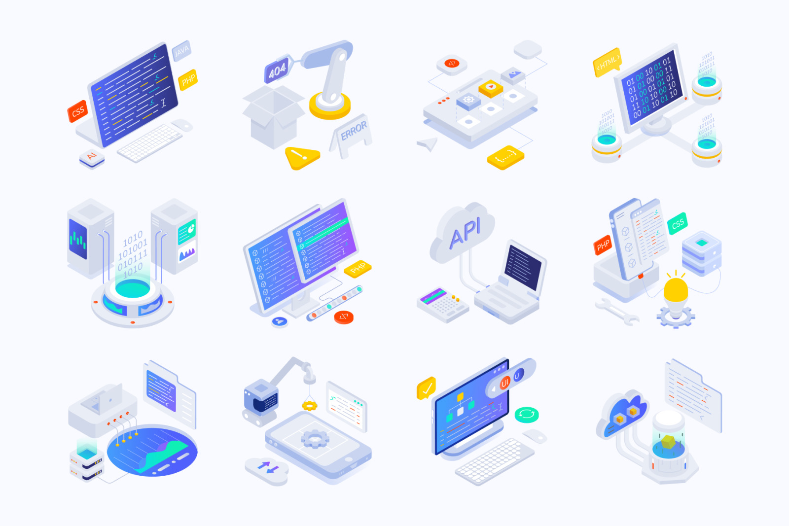 Programming and Coding Icons Programming and Coding Icons