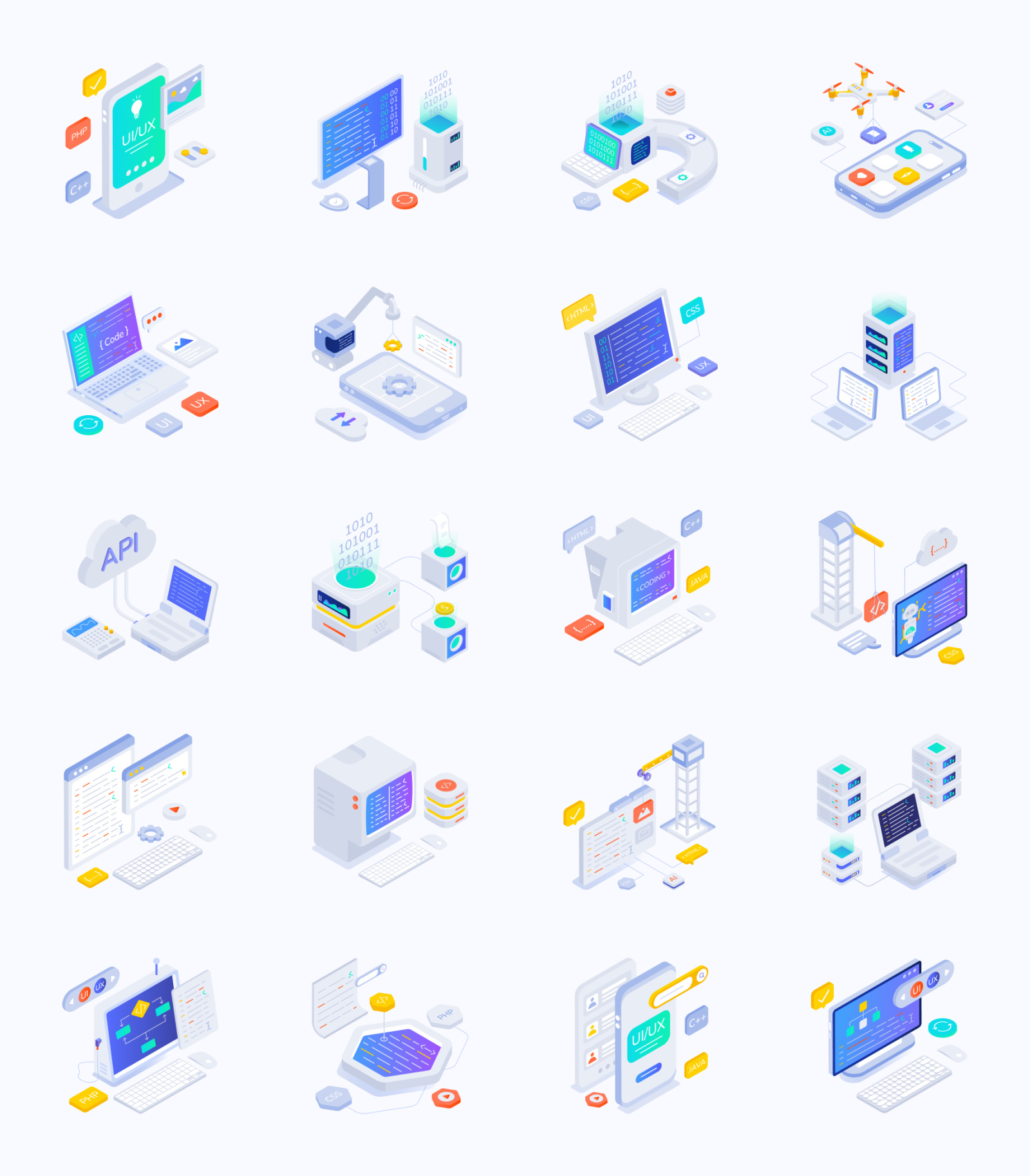 Programming and Coding Icons Programming and Coding Icons