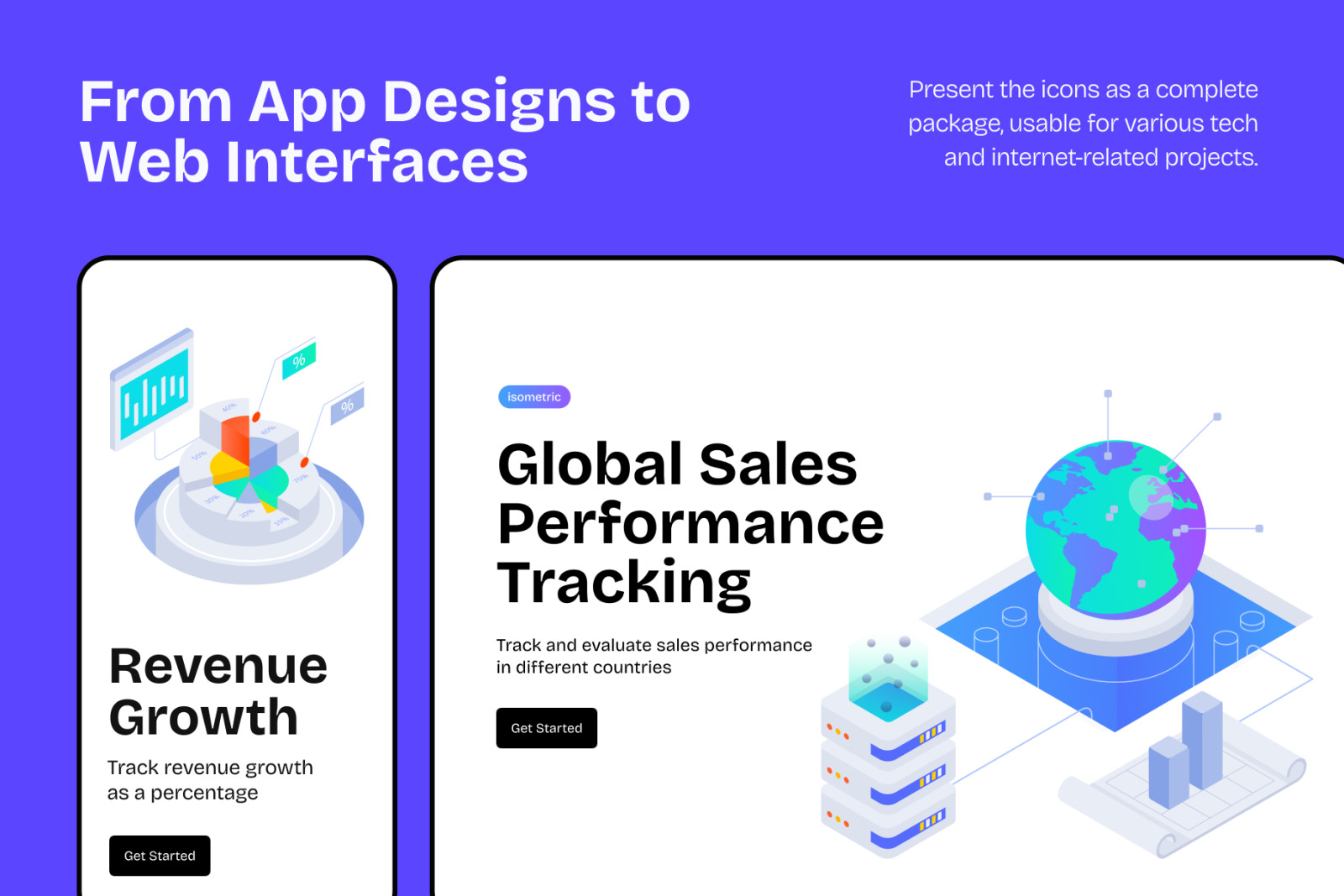 Data Analytics Isometric Icon Set Data Analytics Isometric Icon Set