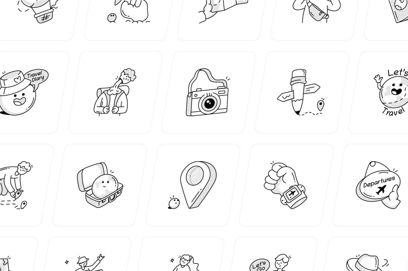 Travel Doodles Icons Pack