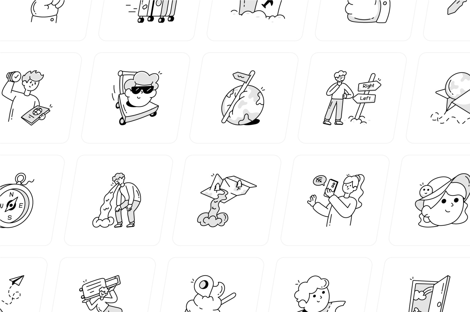 Travel Doodles Icons Pack