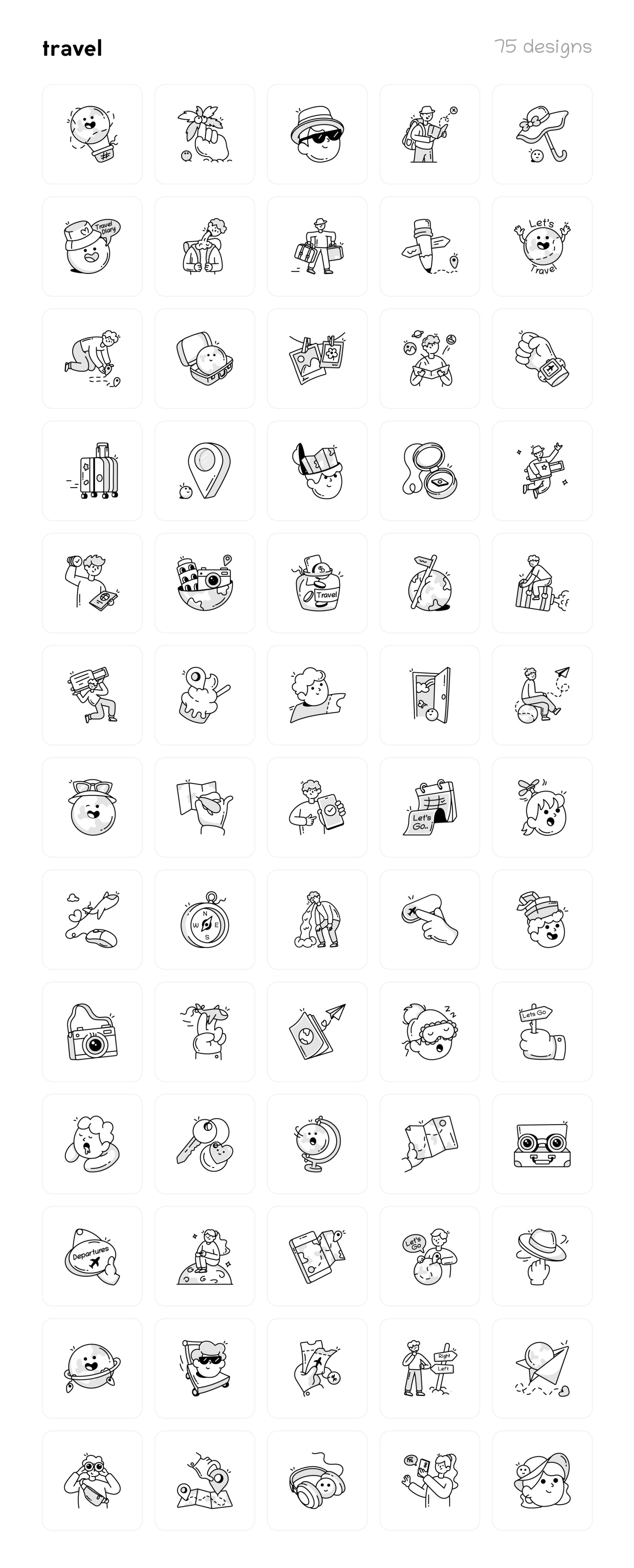 Travel Doodles Icons Pack