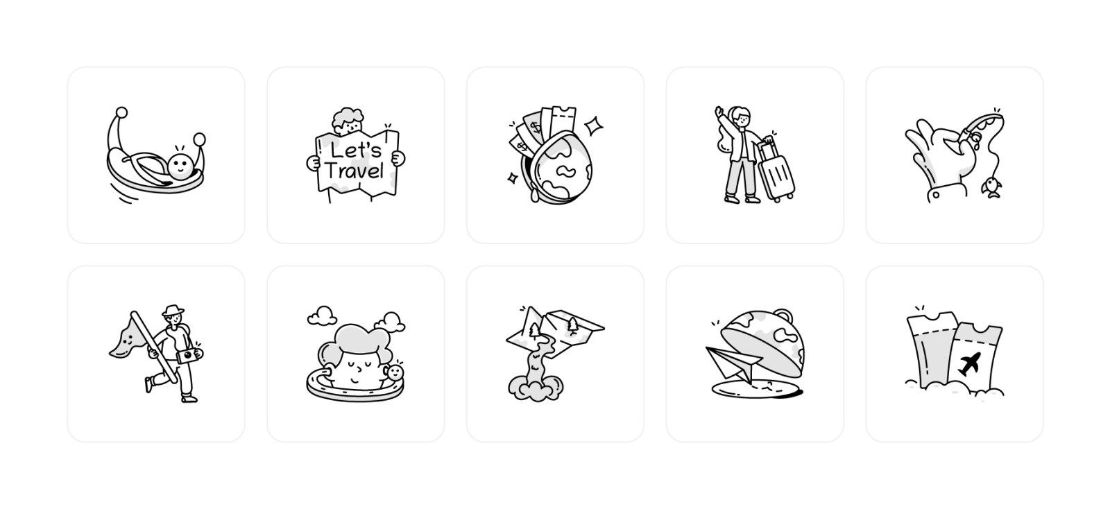 Travel Doodles Icons Pack