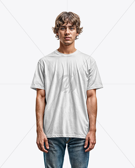 Young Man in a T-Shirt Mockup