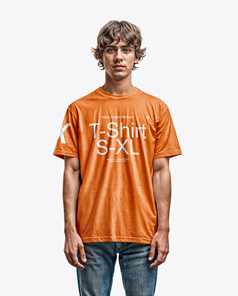 Young Man in a T-Shirt Mockup
