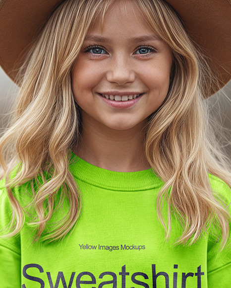 Girl in Sweatshirt at Pumpkin Patch Celebration Mockup