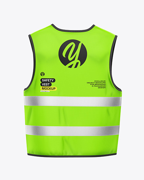 Safety Vest Mockup - Back View - Mockup assets