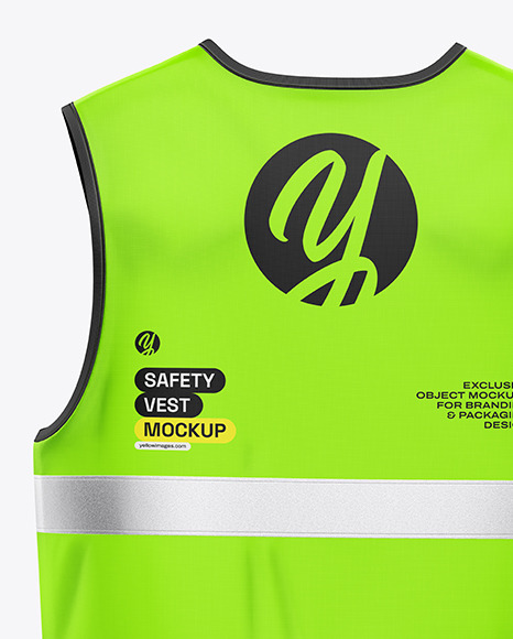 Safety Vest Mockup - Back View