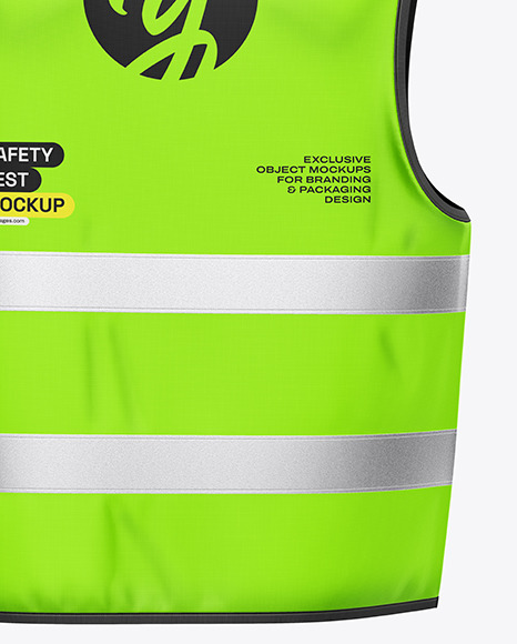 Safety Vest Mockup - Back View