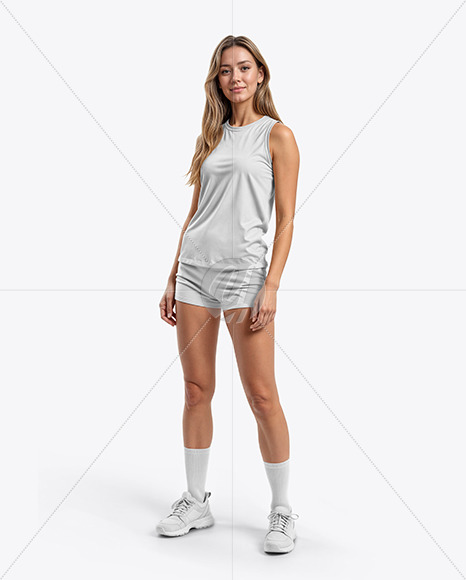 A Woman Wearing a Full Volleyball Kit Mockup