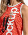 A Woman Wearing a Full Volleyball Kit Mockup