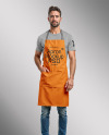 Bearded Man Wearing an Apron and a T-Shirt Mockup