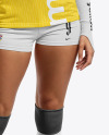 An Asian Woman Wearing a Full Volleyball Kit Mockup