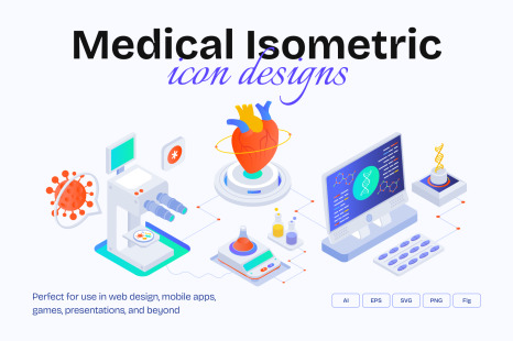 Medical Isometric Icons - Diagnosis