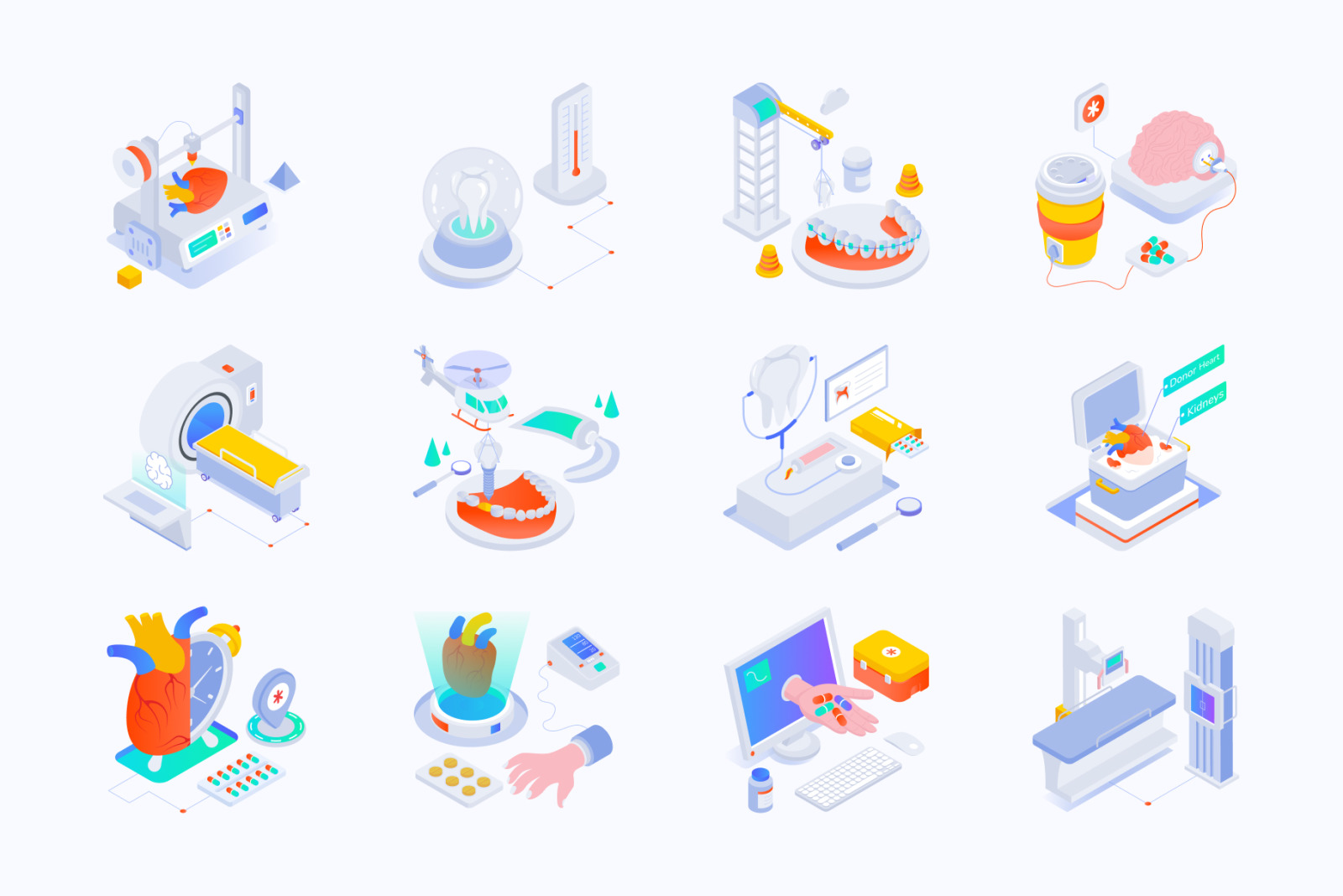 Medical Isometric Icons Set Medical Isometric Icons Set