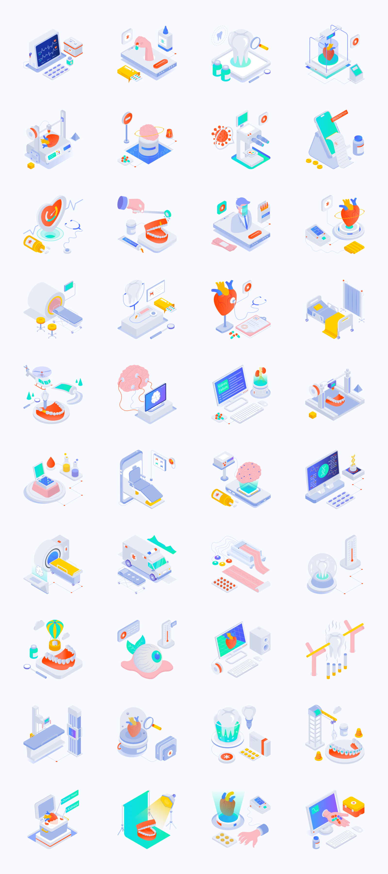 Medical Isometric Icons Set Medical Isometric Icons Set