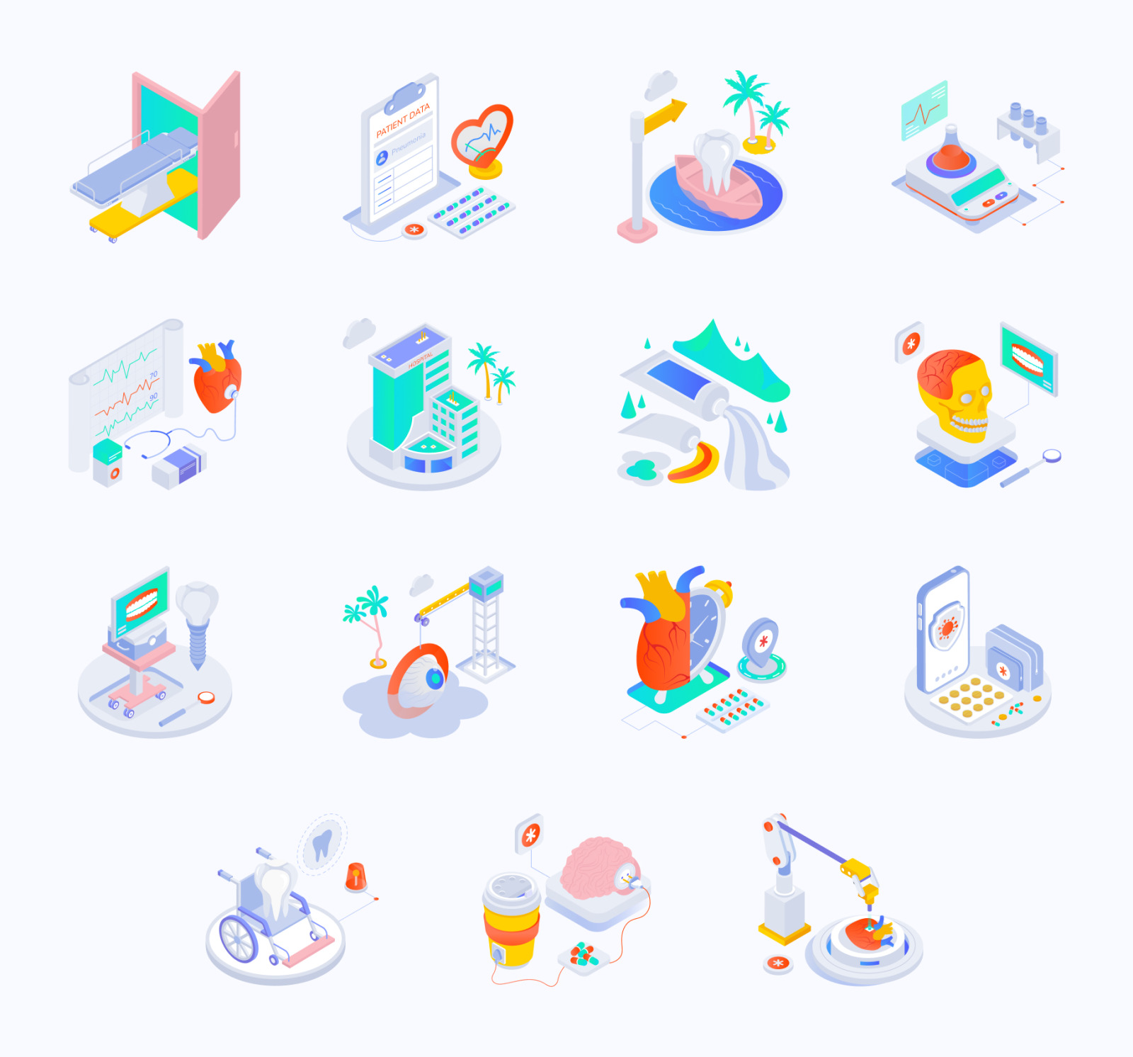 Medical Isometric Icons Set Medical Isometric Icons Set