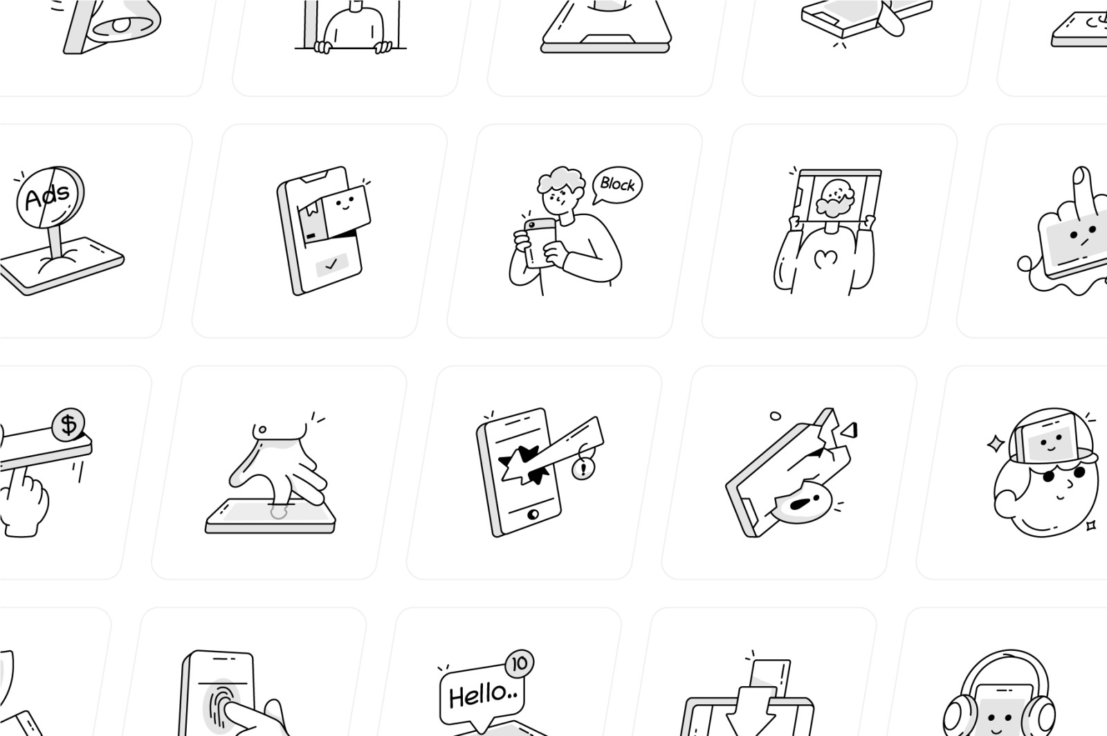 Smartphone Doodle Icons Smartphone Doodle Icons