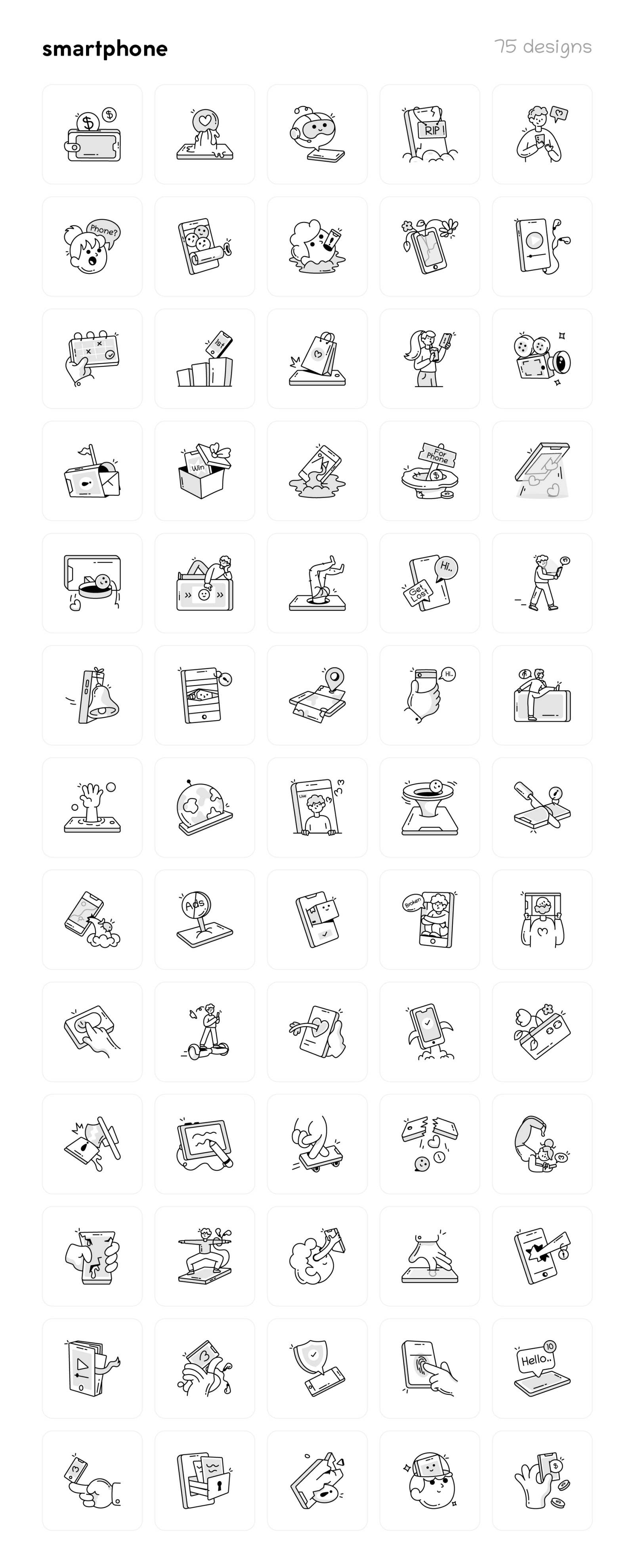 Smartphone Doodle Icons Smartphone Doodle Icons