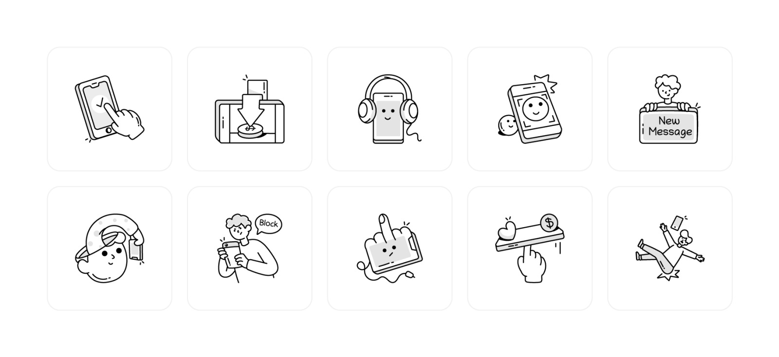 Smartphone Doodle Icons Smartphone Doodle Icons