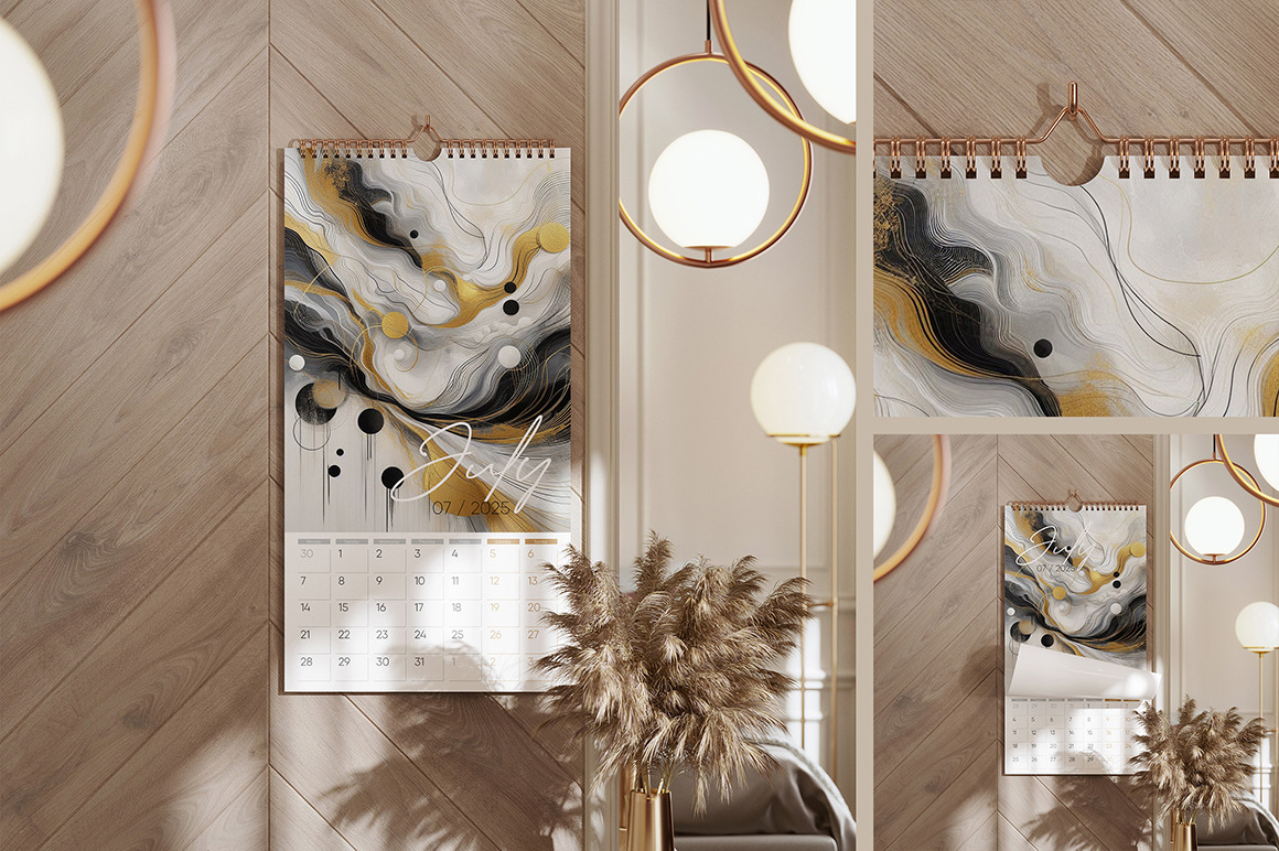 Wall Hanging Spiral Calendar Mockup Wall Hanging Spiral Calendar Mockup
