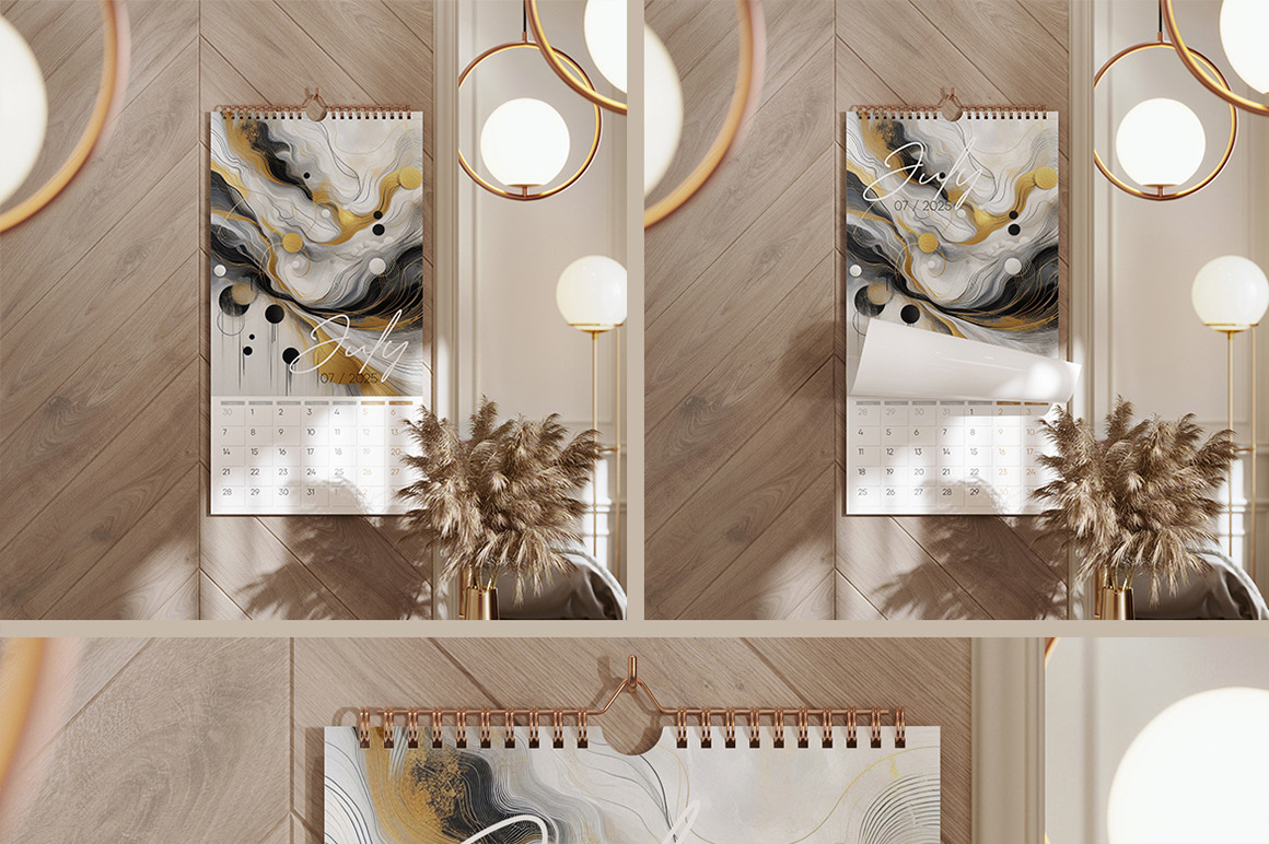 Wall Hanging Spiral Calendar Mockup Wall Hanging Spiral Calendar Mockup