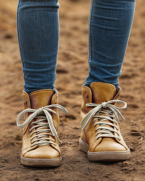 Young Woman in Sweatshirt Standing in a Pumpkin Patch Mockup