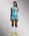 Afro-American Woman Wearing a Full Volleyball Kit Mockup
