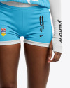 Afro-American Woman Wearing a Full Volleyball Kit Mockup