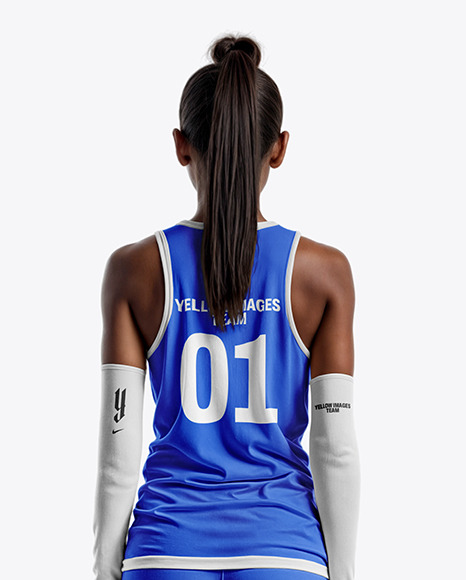 Black Woman Wearing a Full Volleyball Kit Mockup