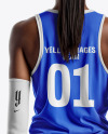 Black Woman Wearing a Full Volleyball Kit Mockup