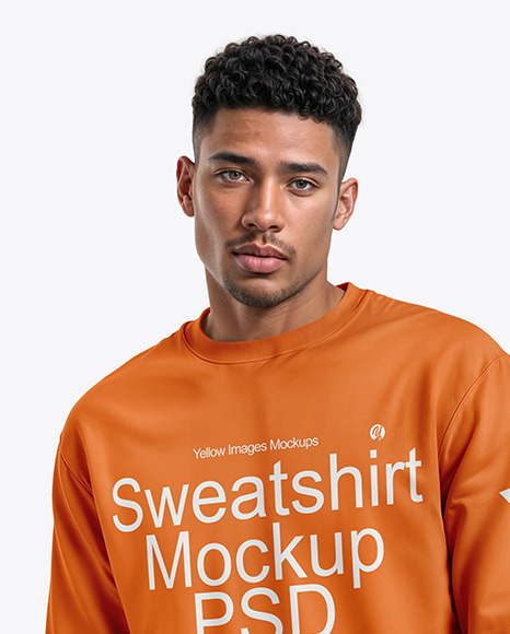 Man Wearing a Sweatshirt Mockup