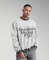 Man Wearing an Oversize Sweatshirt Mockup