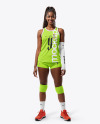 Afro-American Woman Wearing a Full Volleyball Kit Mockup