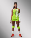 Afro-American Woman Wearing a Full Volleyball Kit Mockup