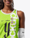 Afro-American Woman Wearing a Full Volleyball Kit Mockup