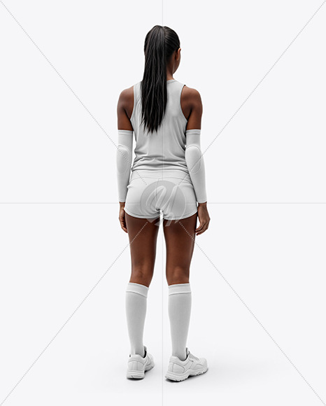 Black Woman Wearing a Full Volleyball Kit Mockup