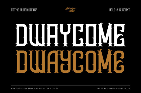 Dwaycome Gothic Blackletter Display Fonts - Font for branding