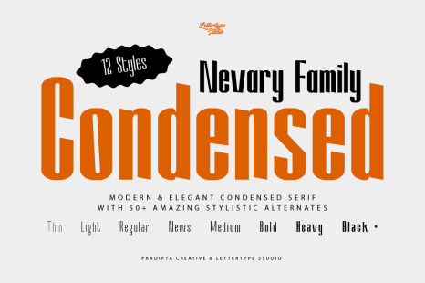 Nevary Modern & Elegant Sans Serif Family - Professional sans serif typeface