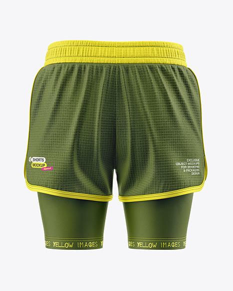 Two-Layer Training Shorts - Back View - Team mockup