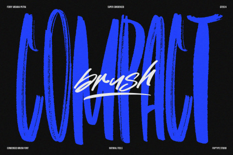 Compact Brush | Condensed Brush Font - Social media font