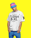 A Man Wearing an Oversize T-Shirt and a Bucket Hat Mockup