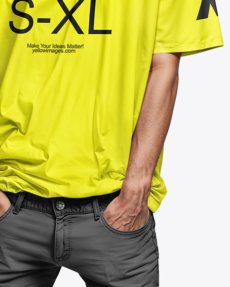 A Man Wearing an Oversize T-Shirt and a Bucket Hat Mockup