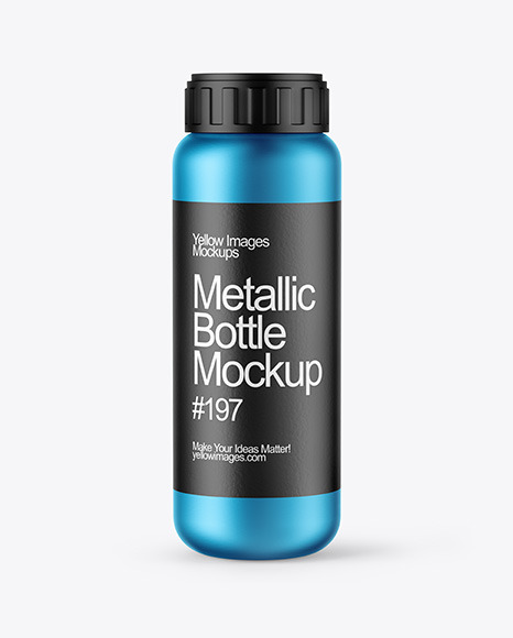 Metallic Fertilizer Bottle Mockup - Can bottle mockup