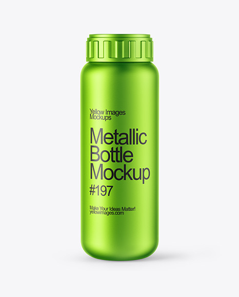 Metallic Fertilizer Bottle Mockup