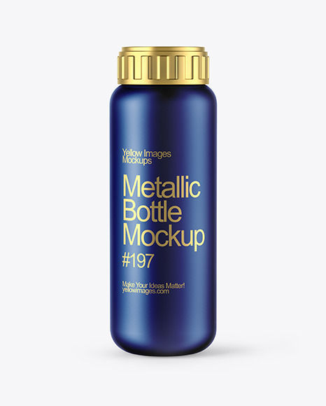 Metallic Fertilizer Bottle Mockup